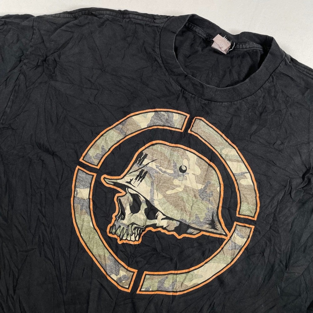 Metal‎ Mulisha Skull Helmet Camo Graphic T Shirt Mens Black Cotton Tee Top XL